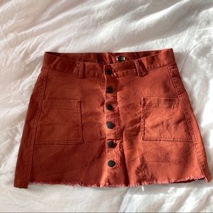 fall color button down skort